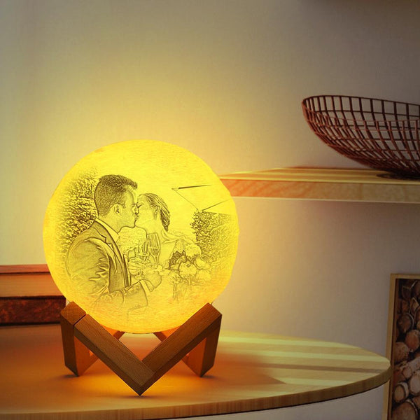 Lampada lunare Paralumi per foto Luce per immagini personalizzata e incisione Stampa 3D personalizzata Luce lunare per pittura luminosa Regalo per coppie