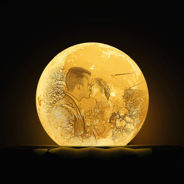 Lampada con foto lunare personalizzata stampata in 3D, regalo con lampada incisa per la famiglia