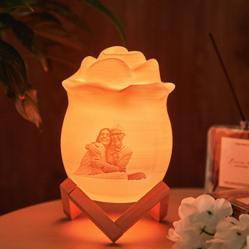 Lampada a cuore con foto stampata in 3D, luce notturna personalizzata, regalo per la famiglia