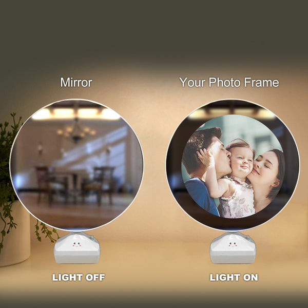 Magic Personalized Mother Hugging Baby Photo Night Lamp Two Ways Mirror and Night Light
