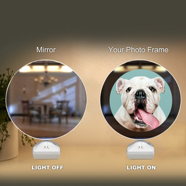 Magic Personalized Pet Photo Night Lamp Two Ways Mirror and Night Light