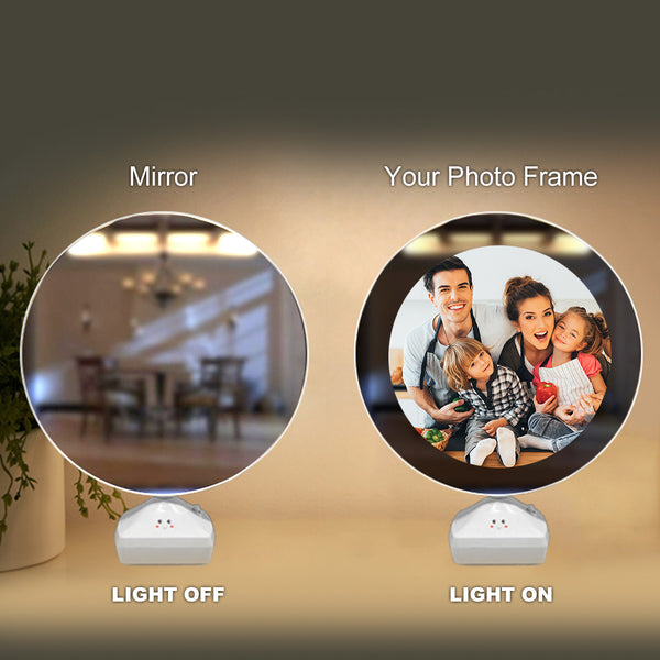 Magic Personalized Family Photo Night Lamp Two Ways Mirror and Night Light