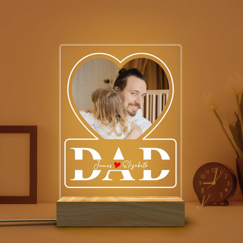 Best Dad Photo Night Light Fathers Day Gifts Custom Gift for Dad