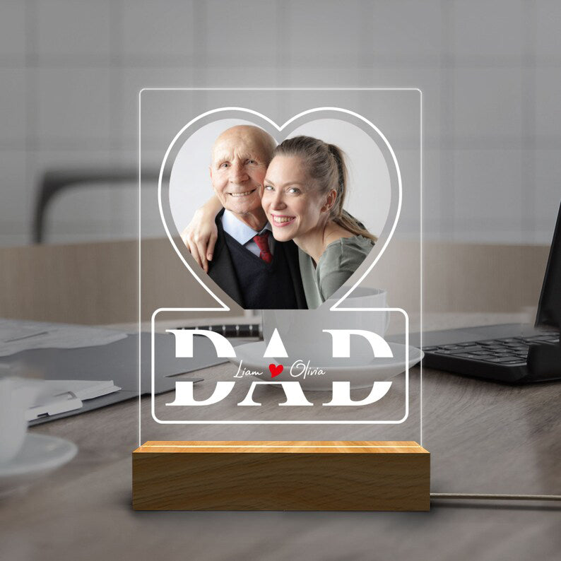 Best Dad Photo Night Light Fathers Day Gifts Custom Gift for Dad