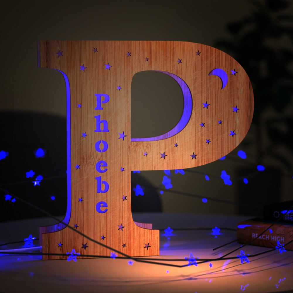 Nome personalizzato Segno alfabeto su luce lettera R lampada nome casa