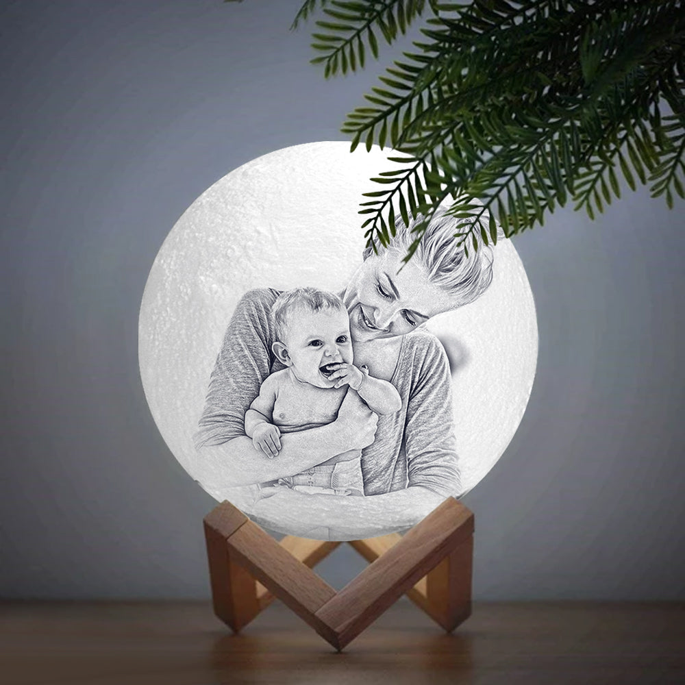Lampada con foto lunare Immagine personalizzata stampata in 3D Luce lunare Pittura luminosa Regali per la mamma