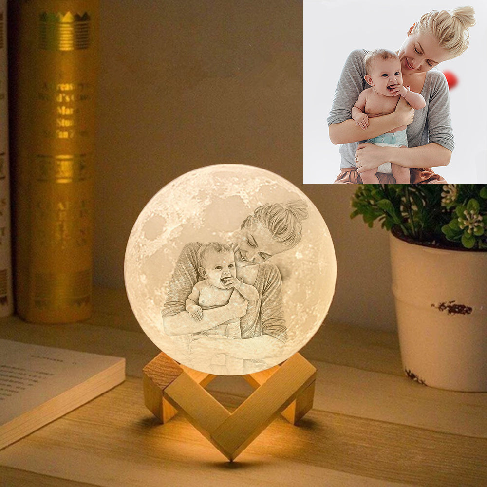 Lampada con foto lunare Immagine personalizzata stampata in 3D Luce lunare Pittura luminosa Regali per la mamma