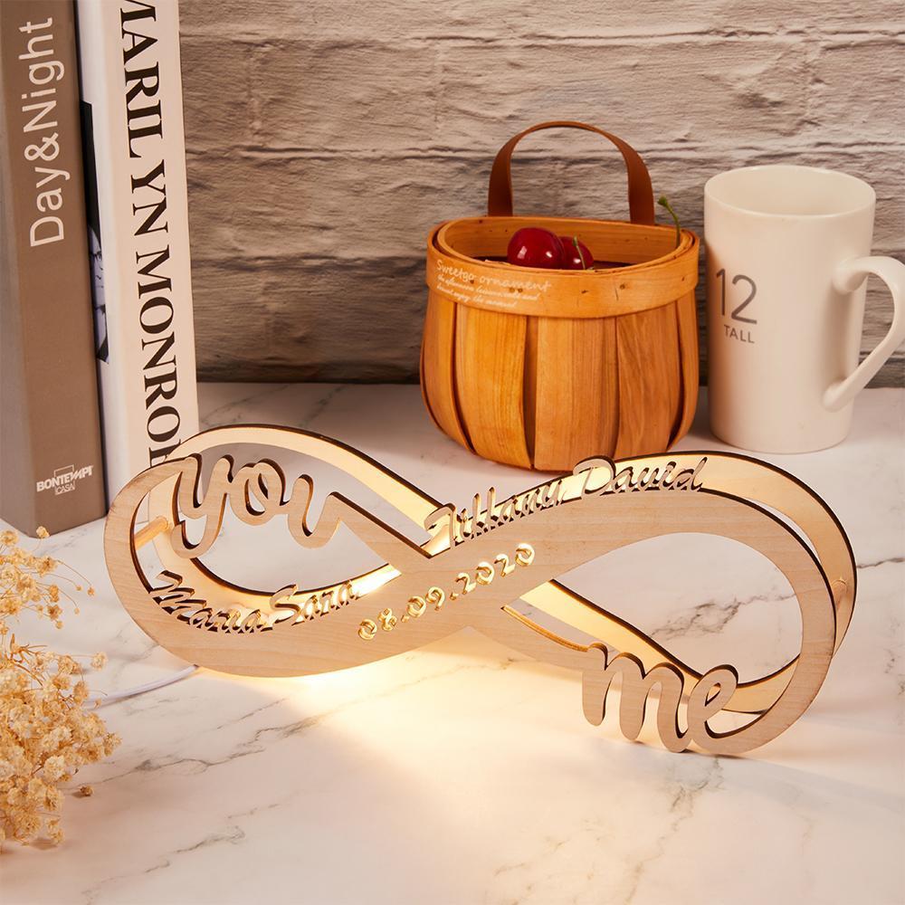 Custom Your Own Lamp Engraved Wooden Nightlight Name Sign Light Wedding Light Sign