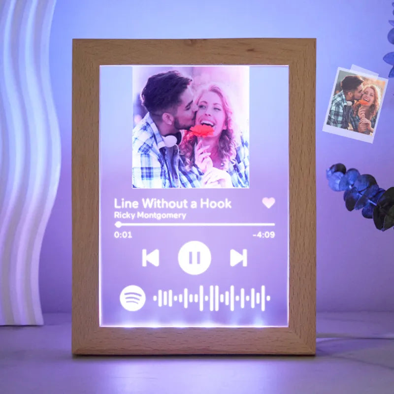 Luce notturna musicale personalizzata scansionabile Codice Spotify Regali colorati per la casa per moglie marito