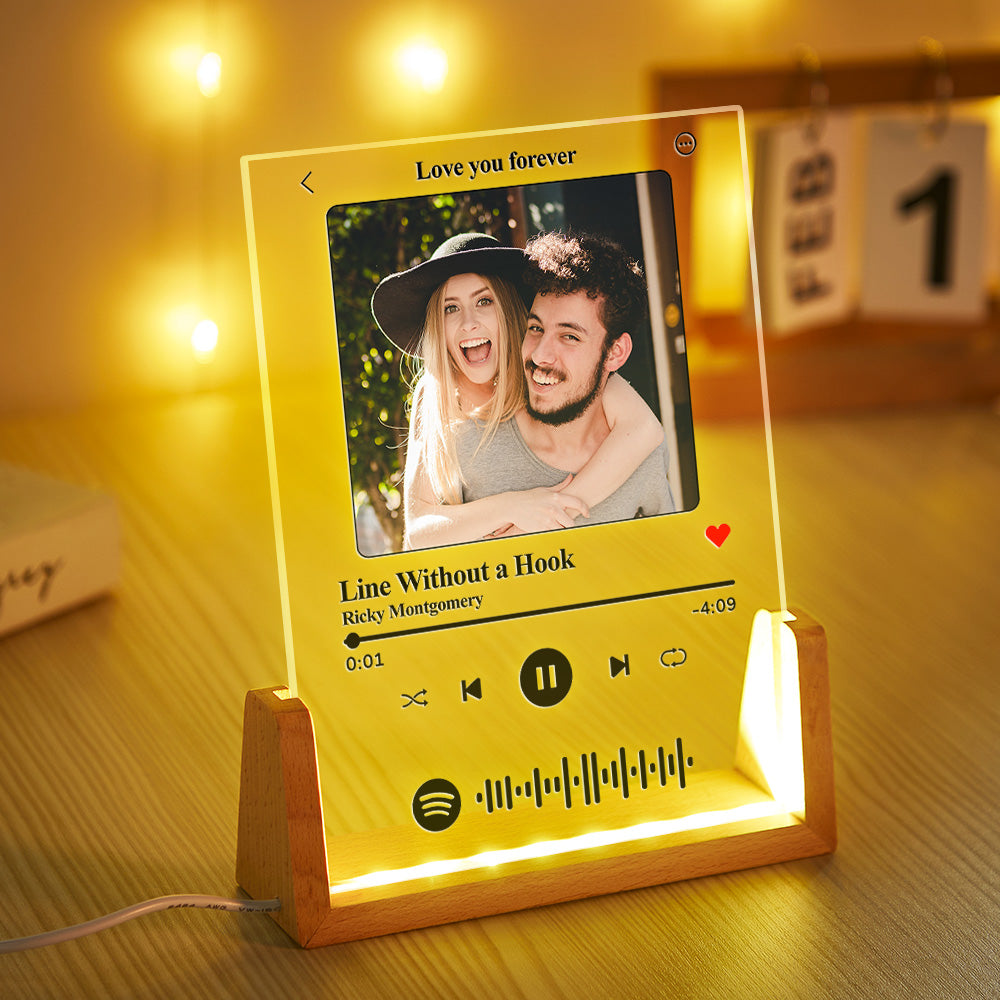 Codice Spotify Lampada colorata per foto notturna Lampada per targa musicale scansionabile Regali di San Valentino per moglie marito