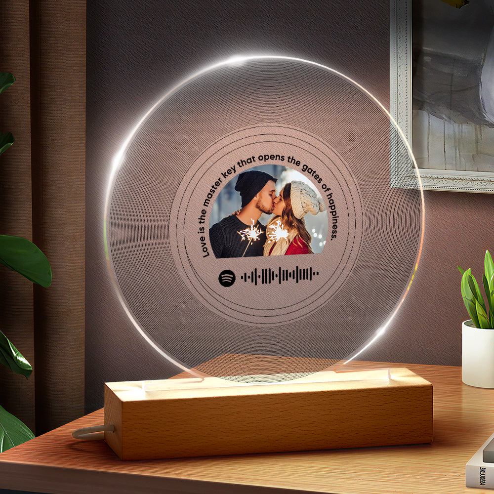 Custom Vinyl Record Night Light Personalized Music Record Lamp Vinyl Record Photo Print