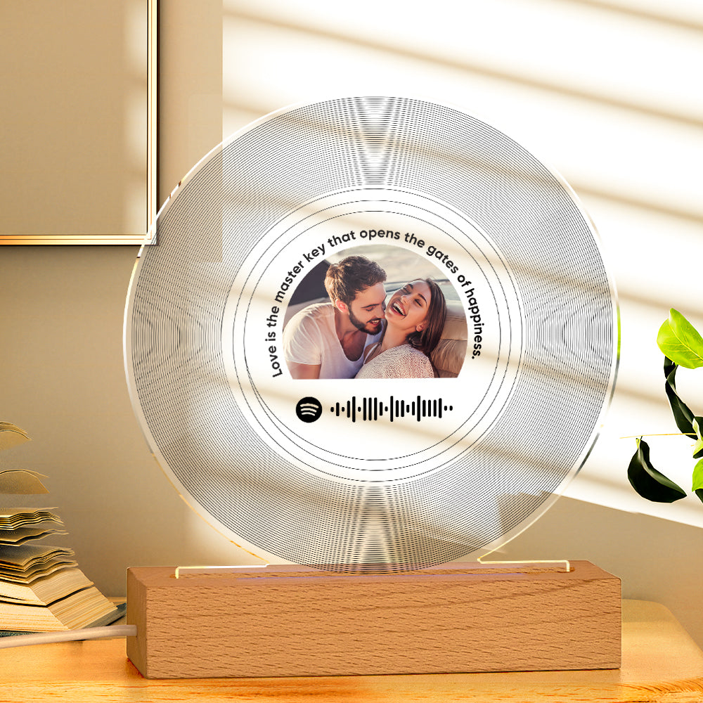 Custom Vinyl Record Night Light Personalized Music Record Lamp Vinyl Record Photo Print