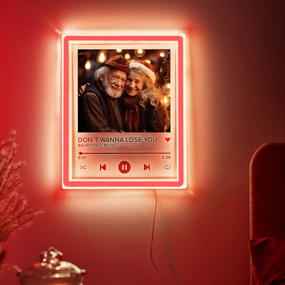Regali di compleanno personalizzati con placca al neon con luce notturna per foto personalizzata per la moglie