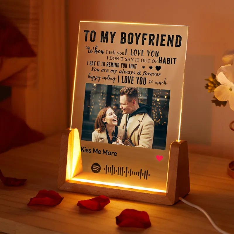 TO MY BOYFRIEND - Personalized Spotify Code Music Night Light Gift For Him