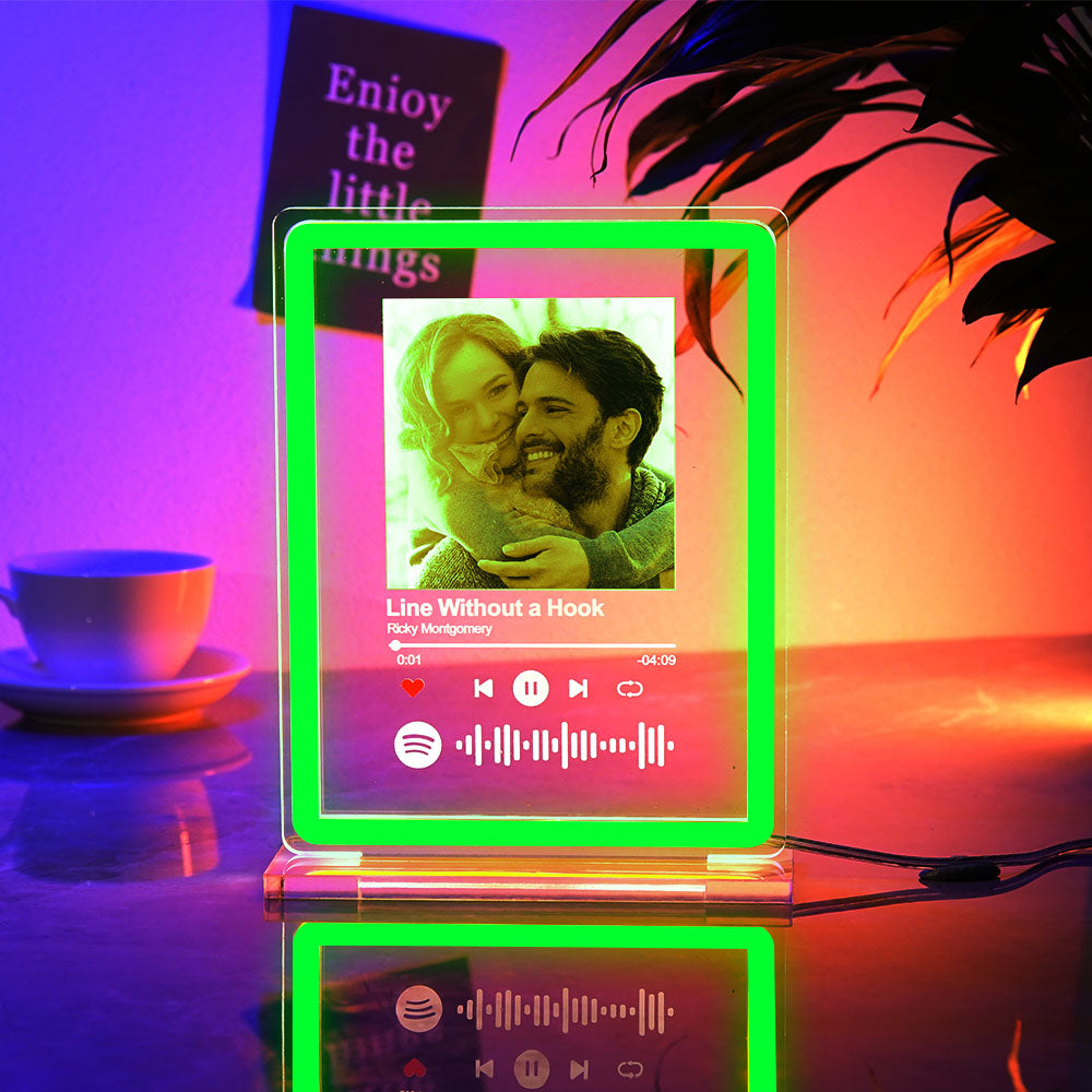 Personalized Photo Spotify Music Night Light Scannable Code Neon Sign Lamp For Couples