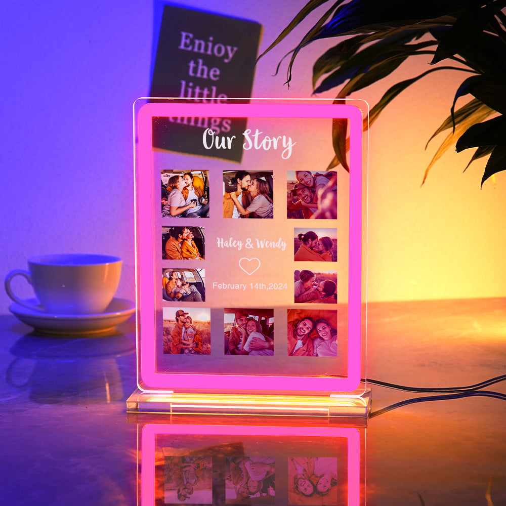 Multiple Picture Customization Colored Night Light Personalized Neon Light For Valentine's Day Gift