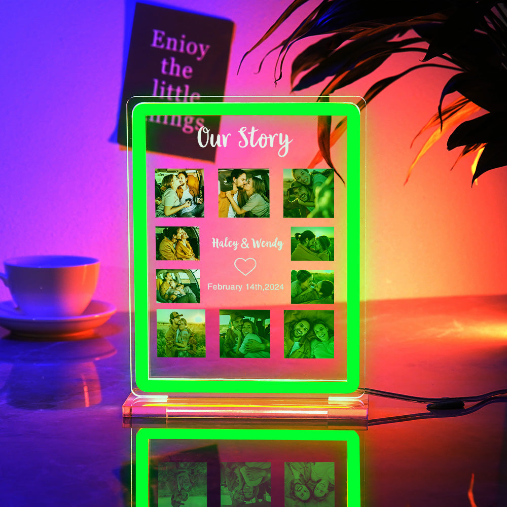 Multiple Picture Customization Colored Night Light Personalized Neon Light For Valentine's Day Gift