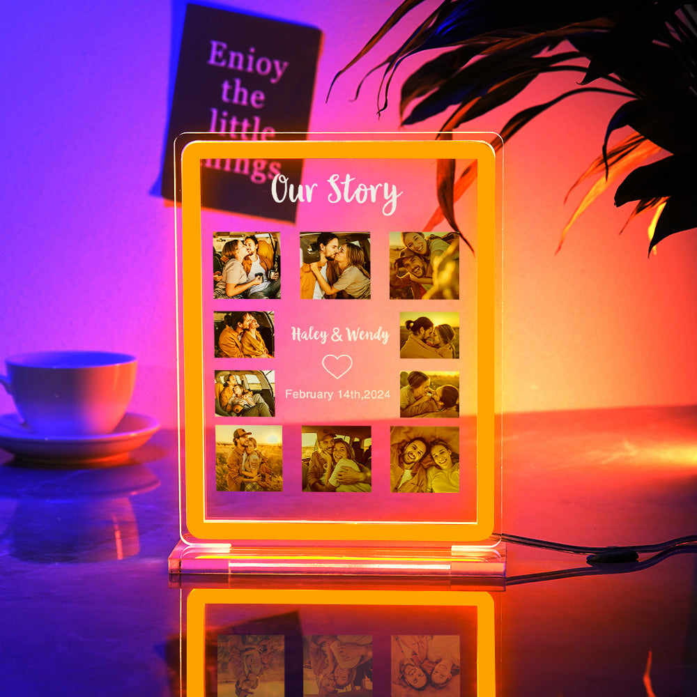 Multiple Picture Customization Colored Night Light Personalized Neon Light For Valentine's Day Gift