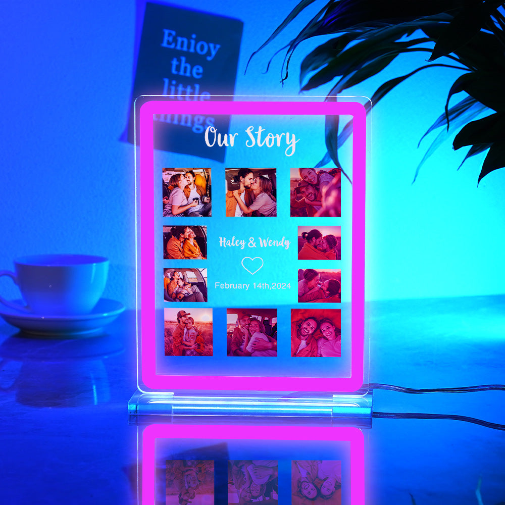 Multiple Picture Customization Colored Night Light Personalized Neon Light For Valentine's Day Gift