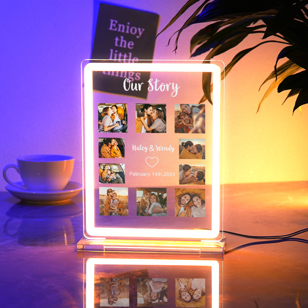 Multiple Picture Customization Colored Night Light Personalized Neon Light For Valentine's Day Gift