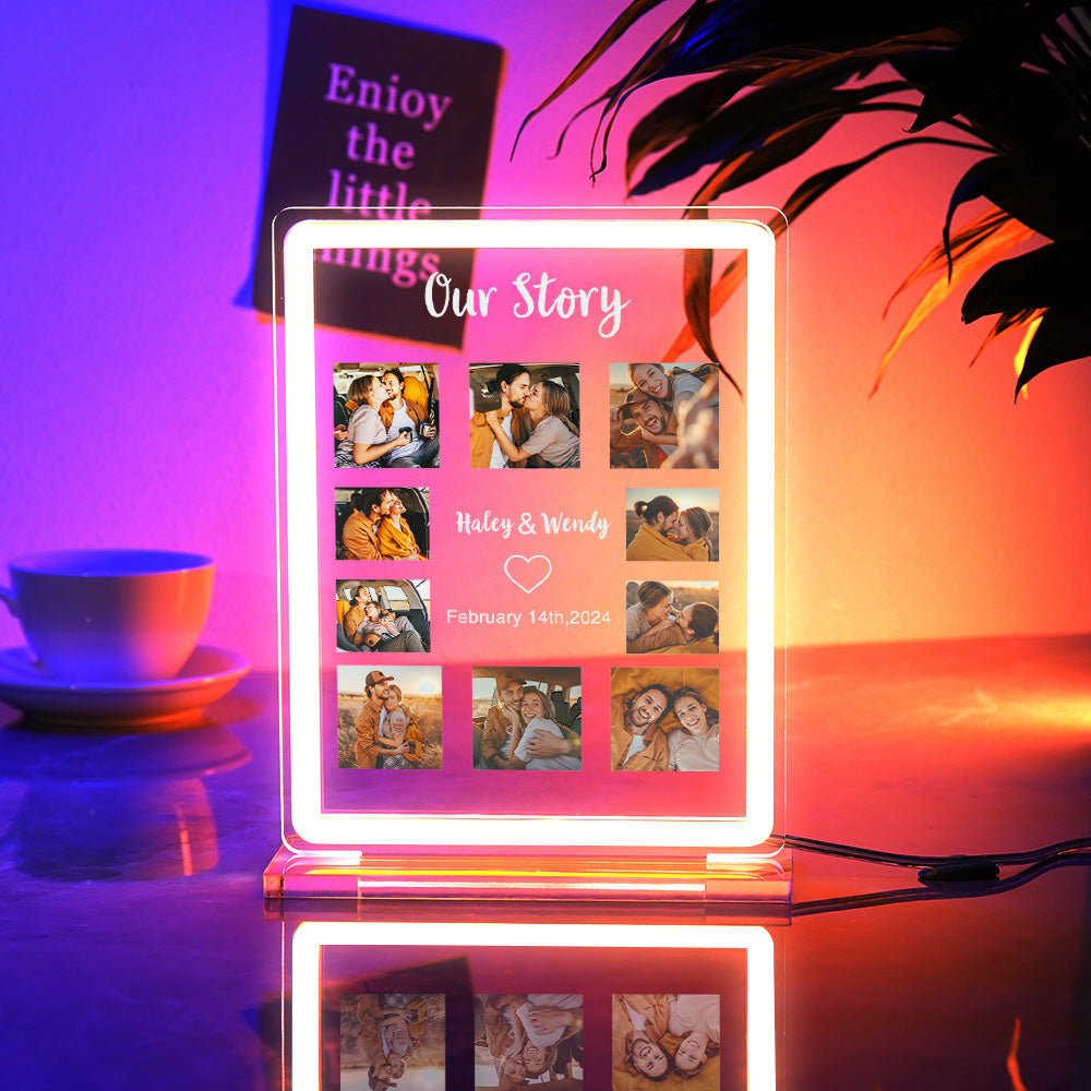 Multiple Picture Customization Colored Night Light Personalized Neon Light For Valentine's Day Gift