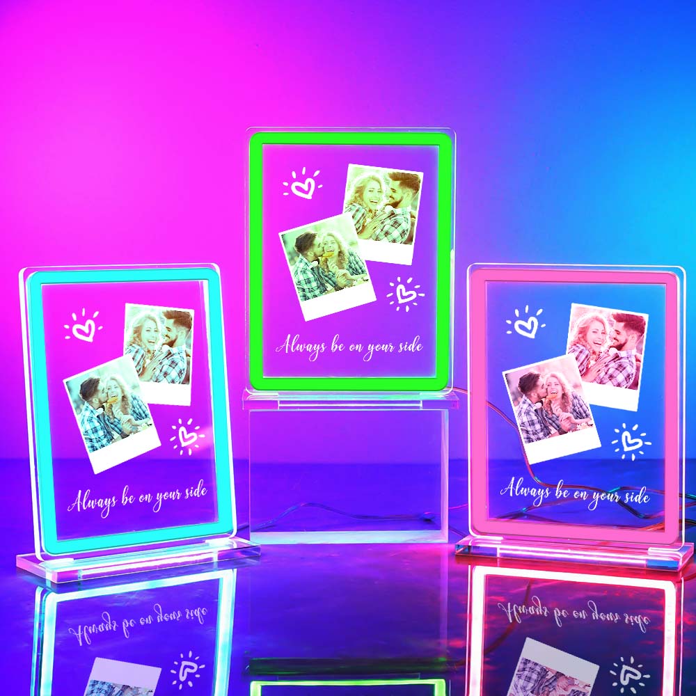 Custom Polaroid Photo Design Neon Night Light Colorful Acrylic Plaque Lamp Gifts For Couples