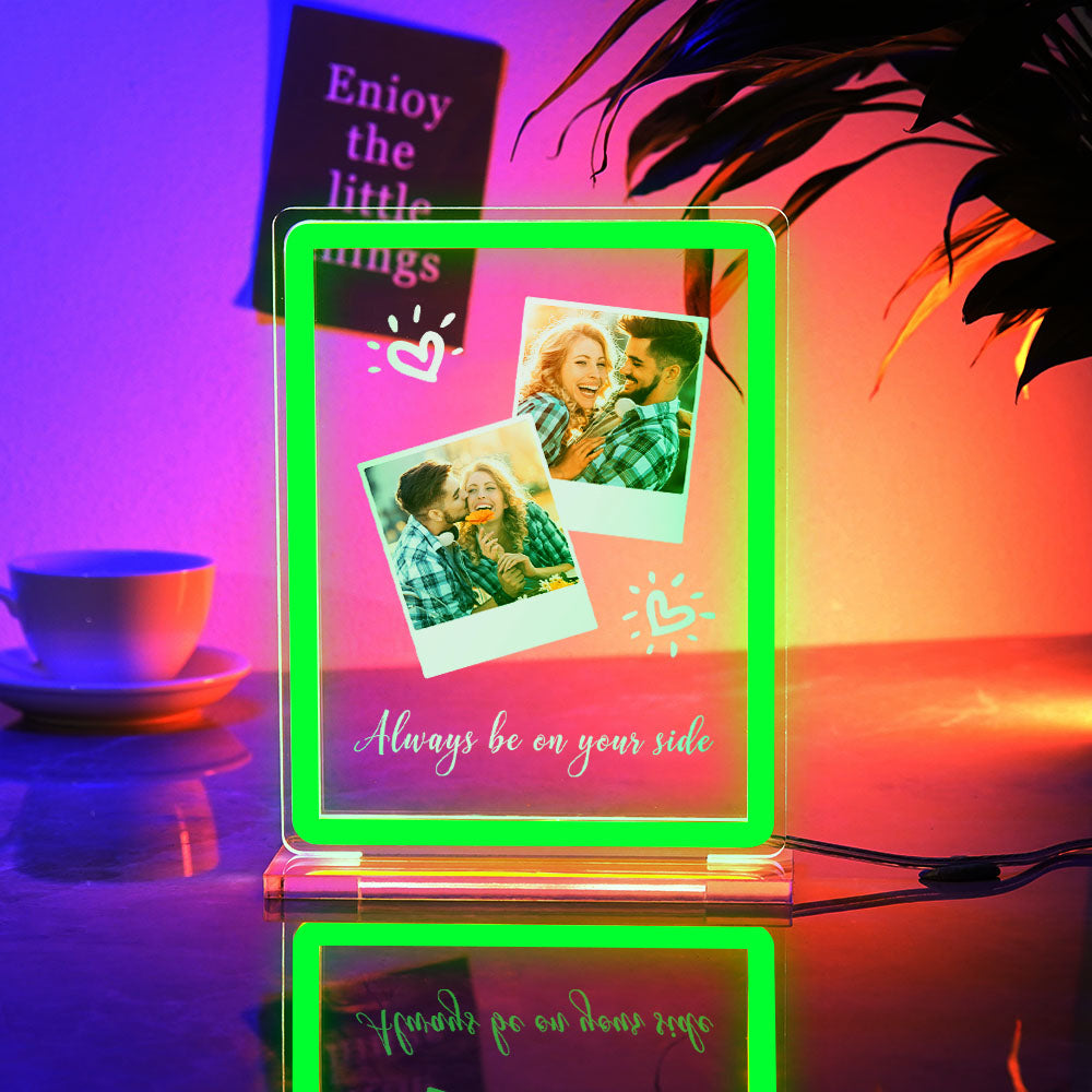 Custom Polaroid Photo Design Neon Night Light Colorful Acrylic Plaque Lamp Gifts For Couples