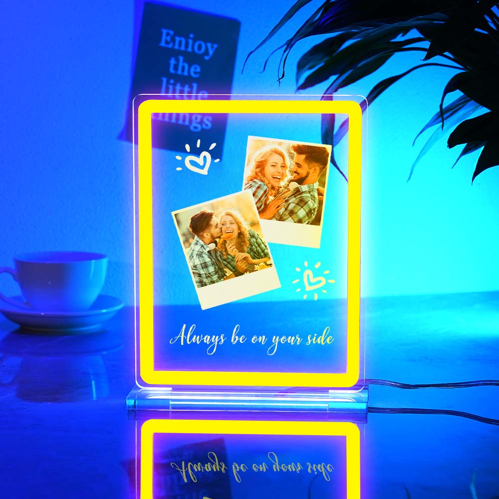 Custom Polaroid Photo Design Neon Night Light Colorful Acrylic Plaque Lamp Gifts For Couples