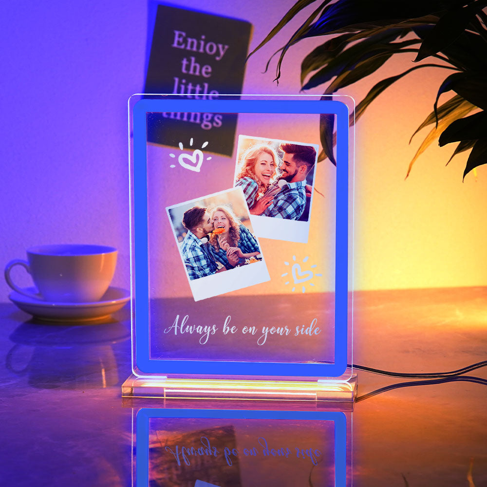 Custom Polaroid Photo Design Neon Night Light Colorful Acrylic Plaque Lamp Gifts For Couples