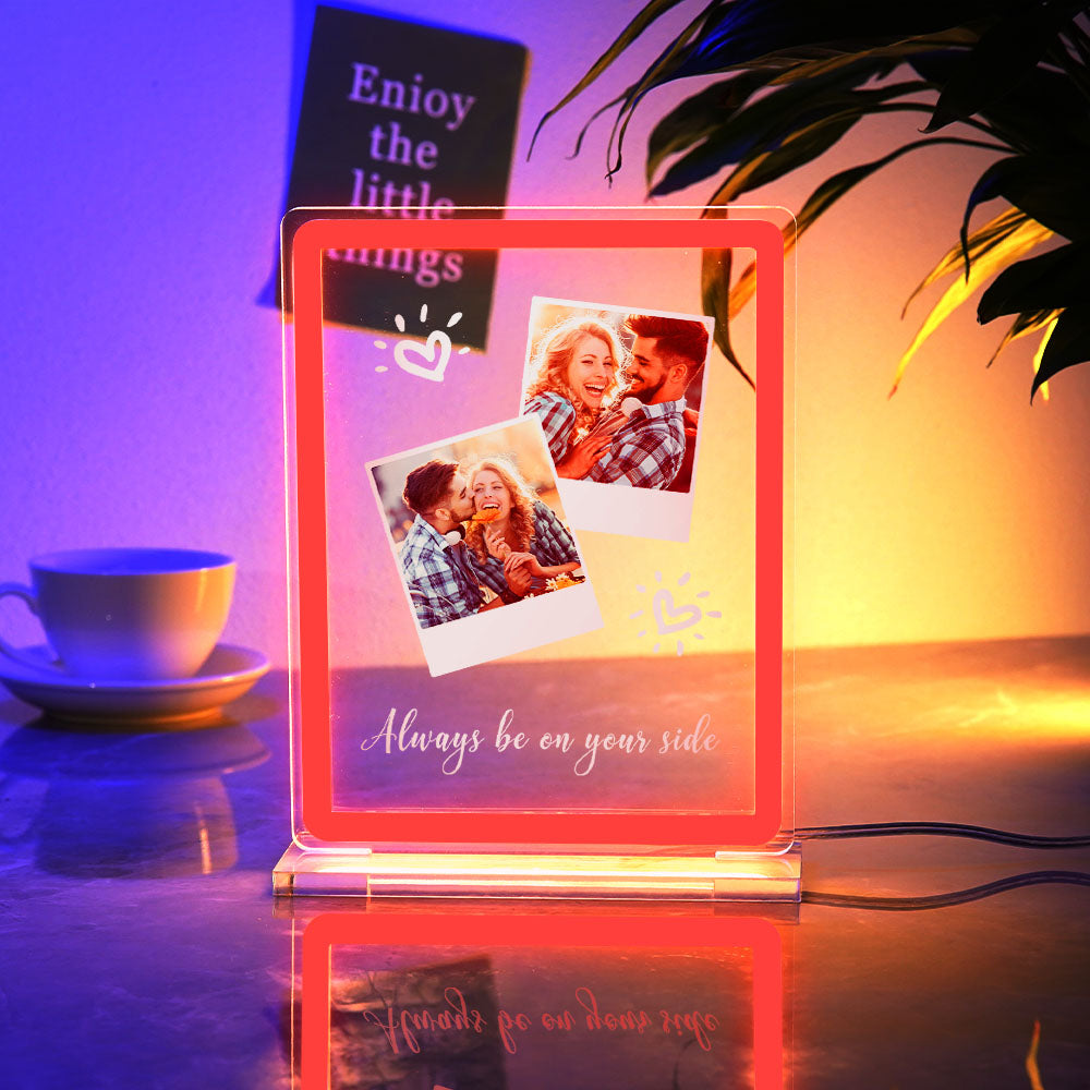 Custom Polaroid Photo Design Neon Night Light Colorful Acrylic Plaque Lamp Gifts For Couples