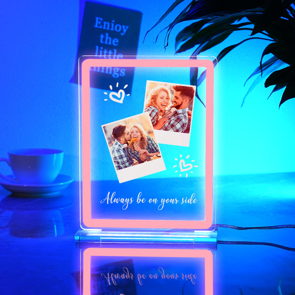 Custom Polaroid Photo Design Neon Night Light Colorful Acrylic Plaque Lamp Gifts For Couples