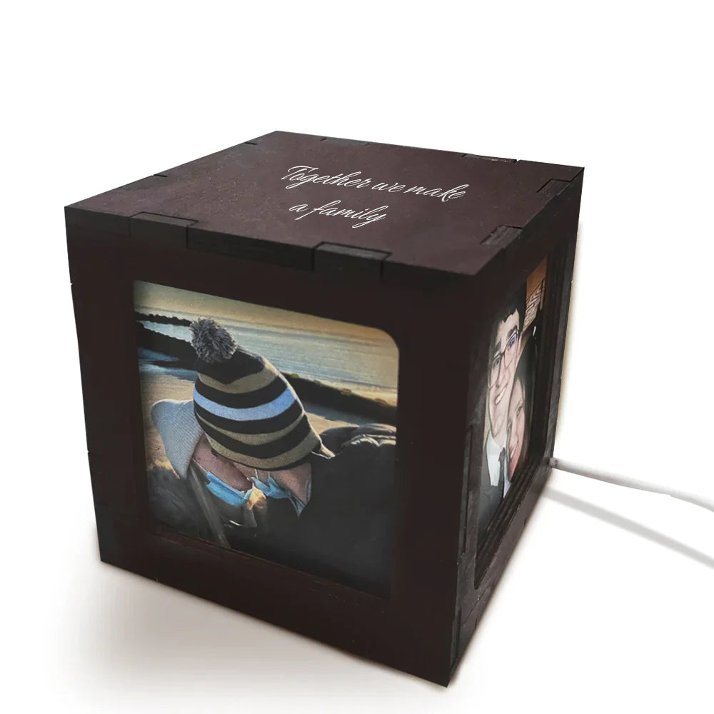 Regalo personalizzato per la luce notturna della cornice per foto in legno personalizzata con cornice per foto personalizzata