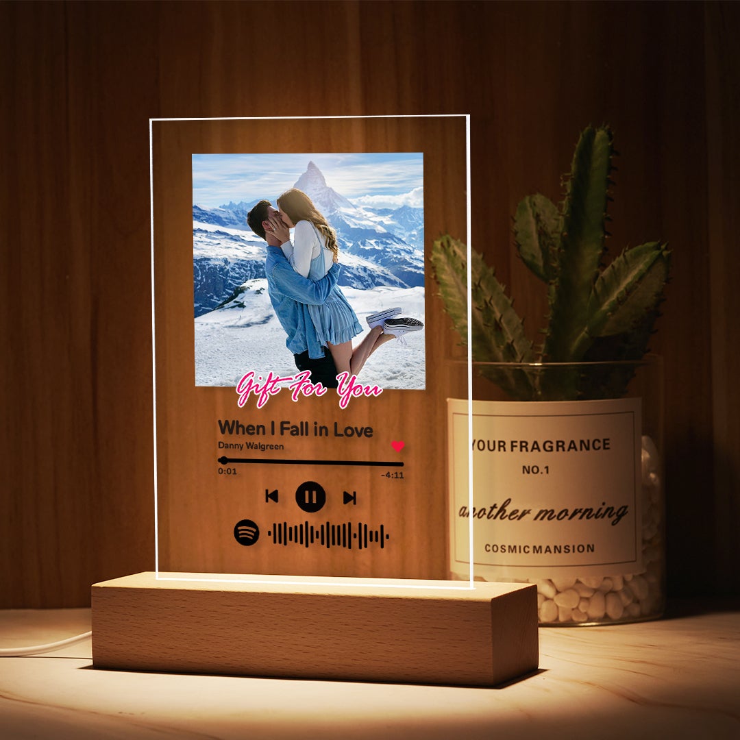 Custom Gifts Spotify Acrylic Night Light with Text Scannable Spotify Music Lamp For Boyfriend Girlfriend