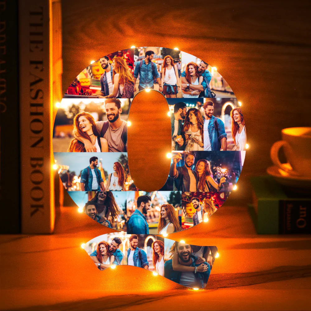 Custom Photo Letter Night Light Personalized  Initial Name Lamp  Room Wall Decor