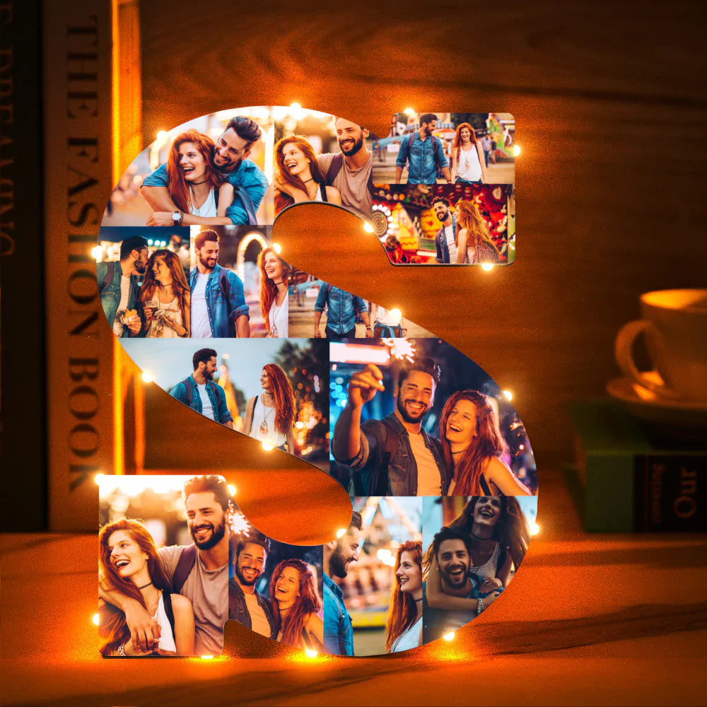 Custom Photo Letter Night Light Personalized  Initial Name Lamp  Room Wall Decor