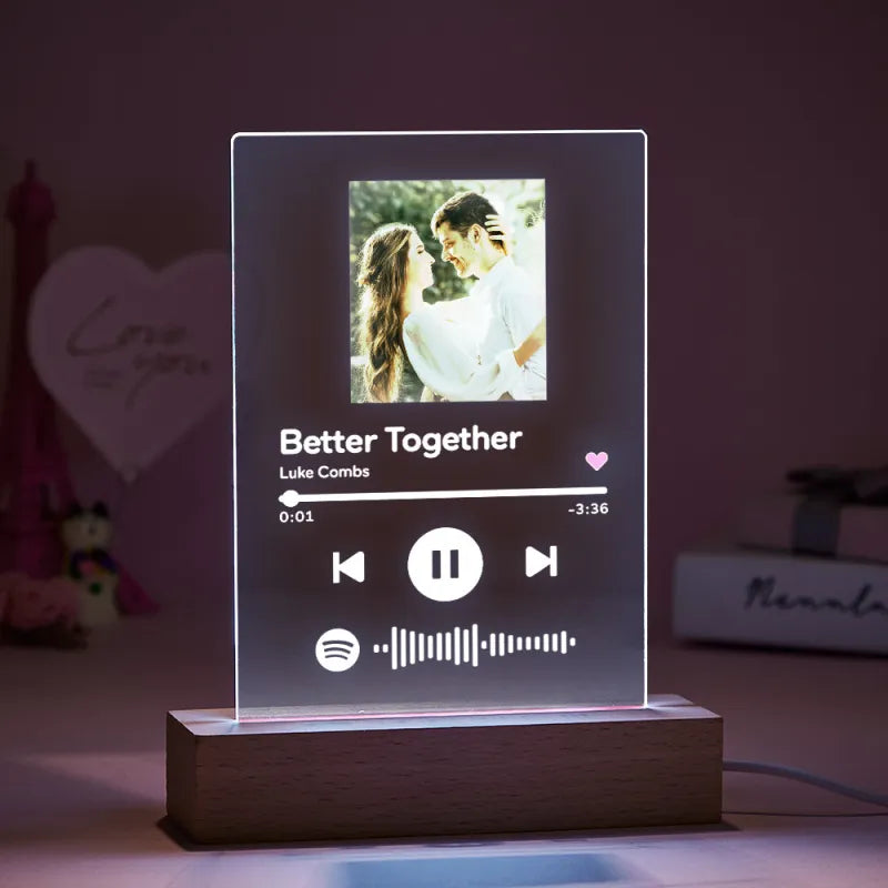 Luce notturna Spotify 7 colori personalizzata per gli amanti