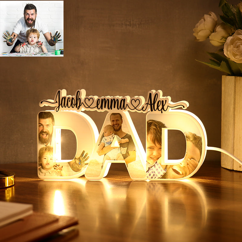 Personalized DAD Photo Name Light For Father's Day Gift