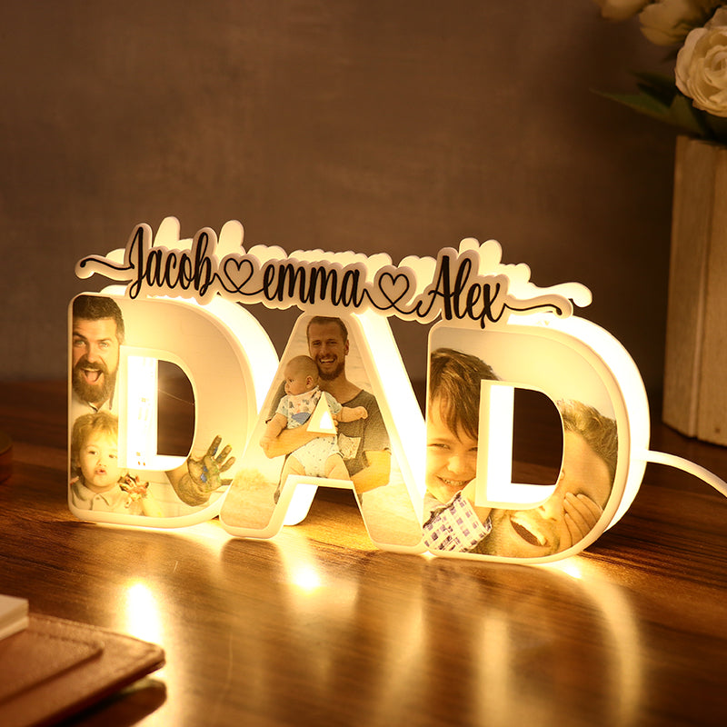 Personalized DAD Photo Name Light For Father's Day Gift