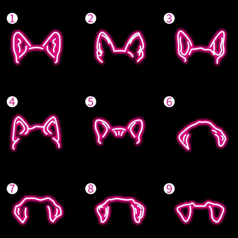 Logo NEONIP personalizzato fatto a mano con orecchie per animali domestici al 100% con nome luci al neon per la cuccia degli animali domestici