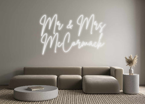 Insegne al neon personalizzate Mr &amp; Mrs
 Mc...