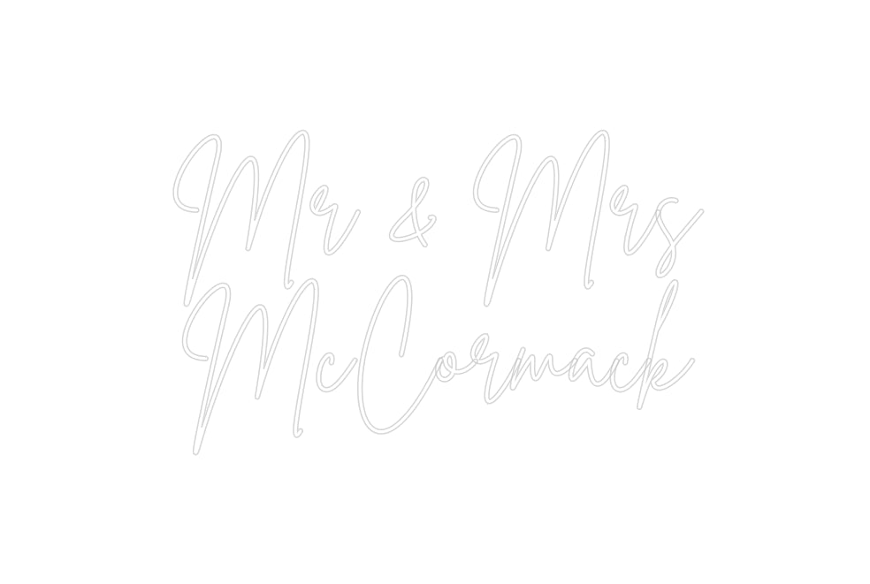 Insegne al neon personalizzate Mr &amp; Mrs
 Mc...