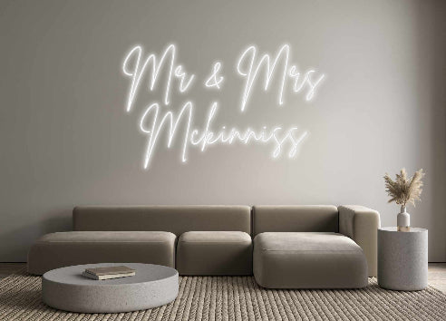 Insegne al neon personalizzate Mr &amp; Mrs
 Mc...