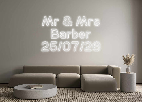 Insegne al neon personalizzate Mr &amp; Mrs
 Sbarra...