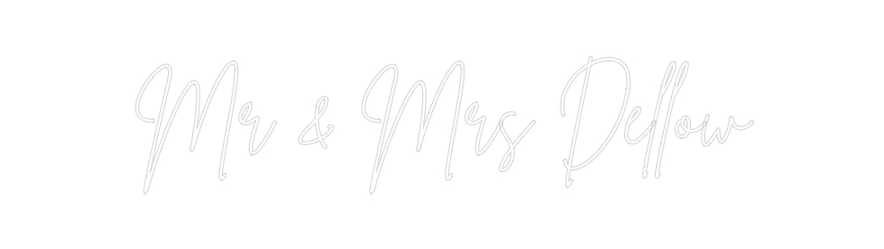 Insegne al neon personalizzate Mr &amp; Mrs Dellow