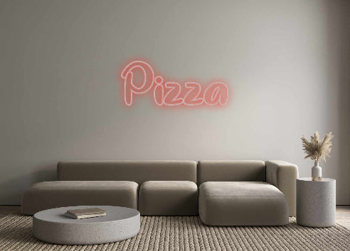 Pizza con insegne al neon personalizzate