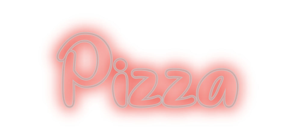 Pizza con insegne al neon personalizzate