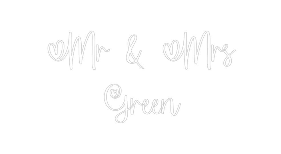 Insegne al neon personalizzate Mr &amp; Mrs
 Verde