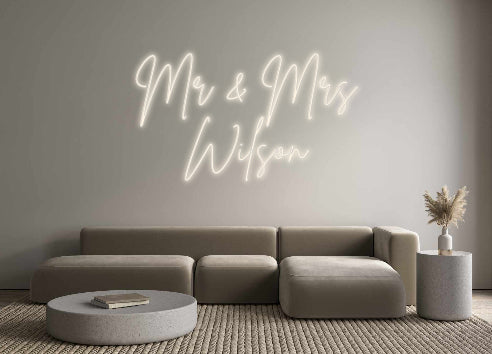 Insegne al neon personalizzate Mr &amp; Mrs
 Con...