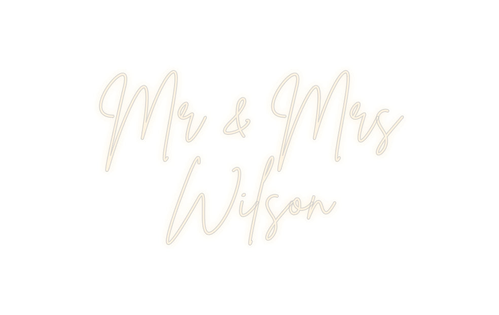 Insegne al neon personalizzate Mr &amp; Mrs
 Con...