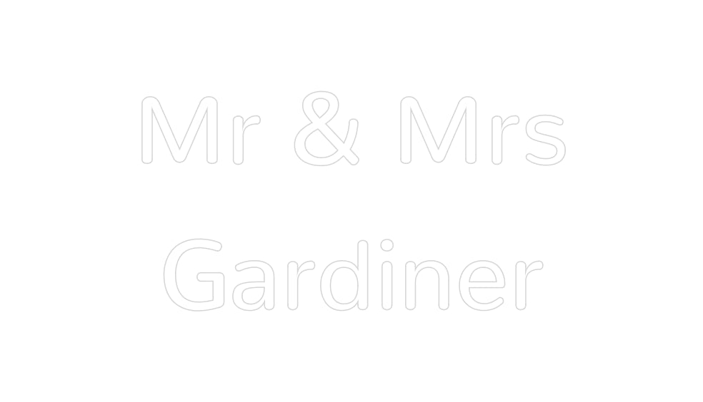 Insegne al neon personalizzate Mr &amp; Mrs
 Gar...